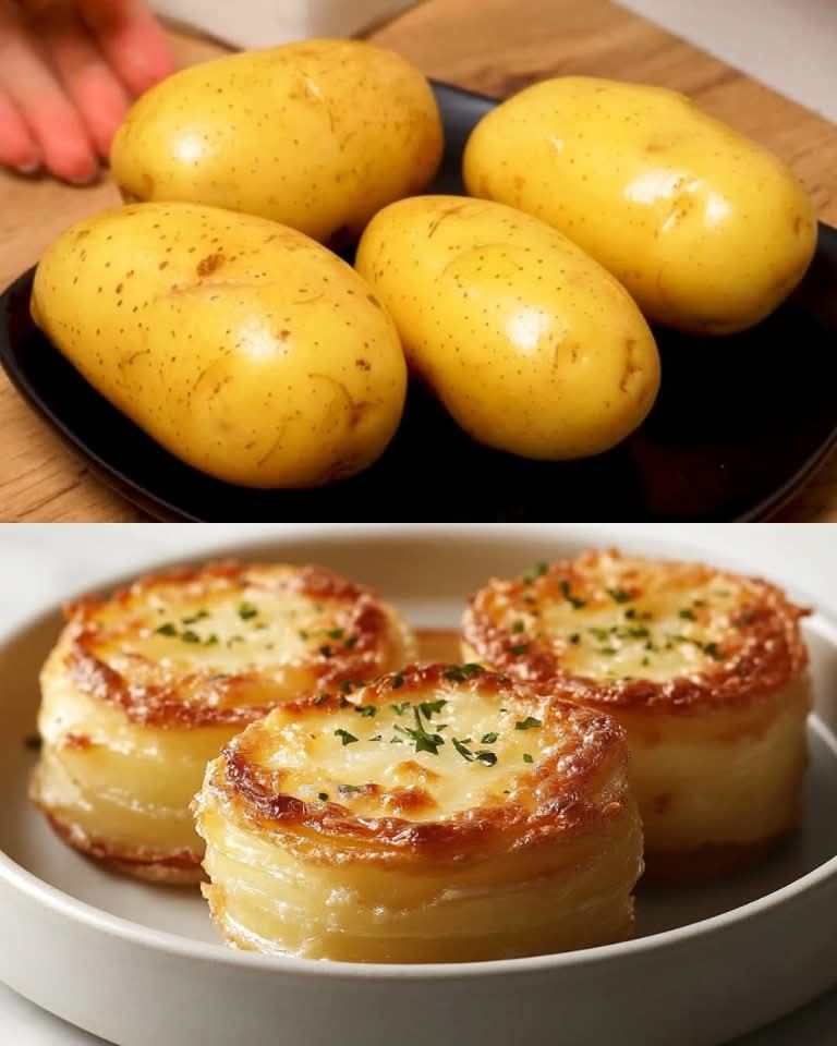 Mini Dauphinoise z ziemniaków (Gratin-Stapel)