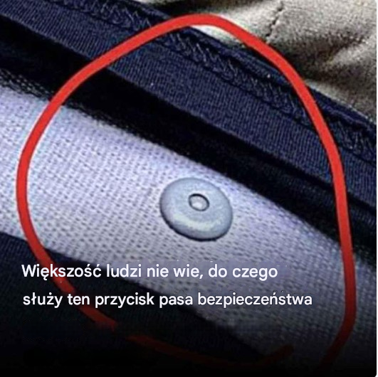 Do czego służy ten mały przycisk na pasie bezpieczeństwa?