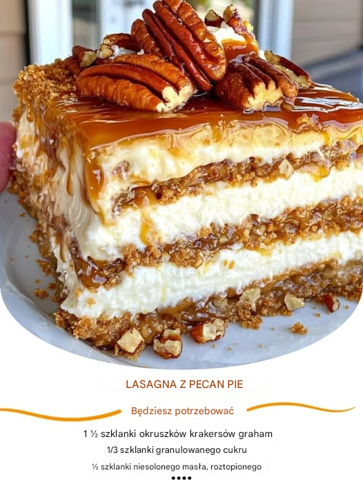 Lasagne z pekanowym ciastem: dekadencki deser, który jest łatwiejszy niż ciasto