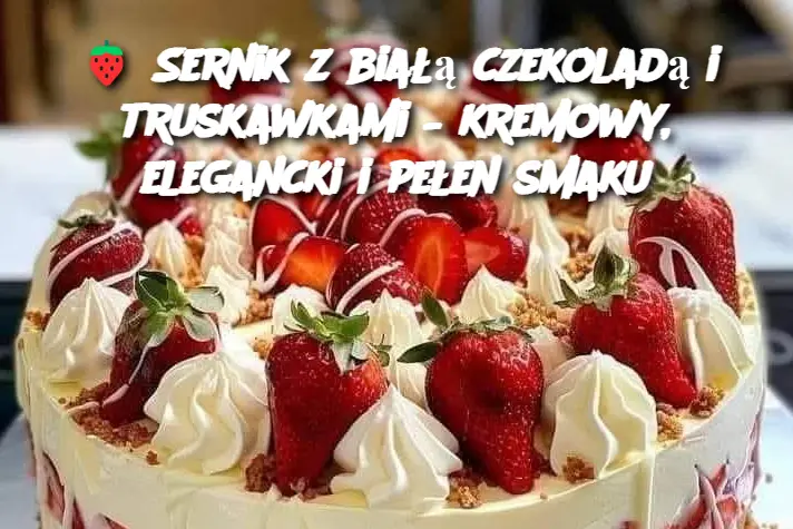 Sernik z białą czekoladą i truskawkami – kremowy, elegancki i pełen smaku