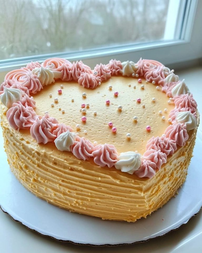 🍰 „Waniliowe Marzenie: Pyszne Ciasto Serce na Niezapomniane Uroczystości
