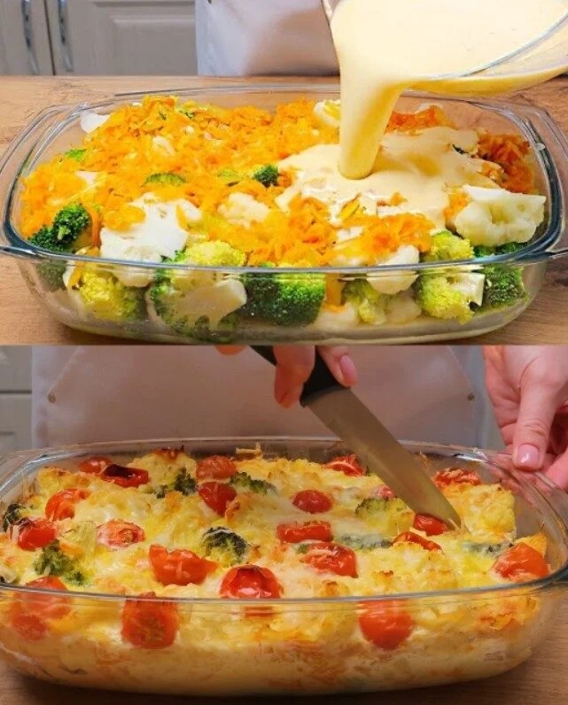 Casserole of Broccoli and Cauliflower, Vegan Recipe