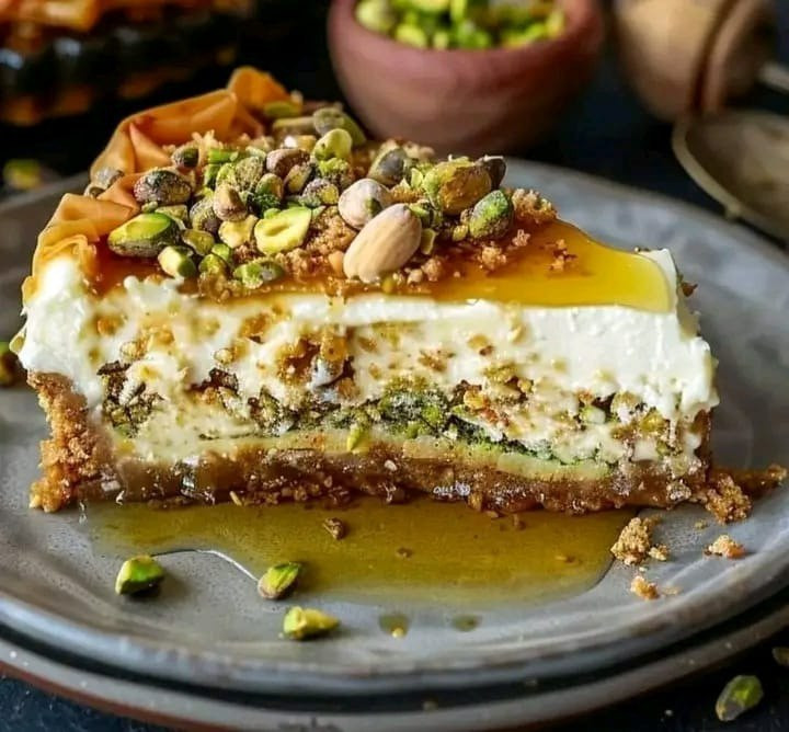Sernik Baklawa Miodowo-Pistacjalny