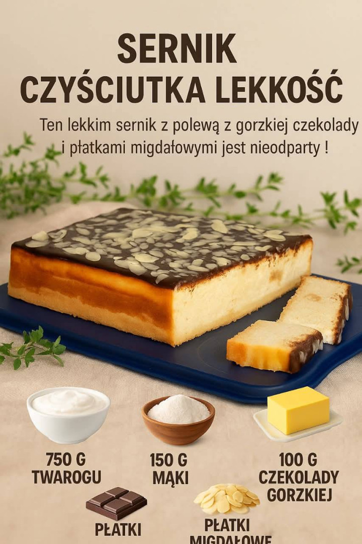 Sernik z Czekoladową Polewą i Migdałami – Klasyka, która Zawsze Smakuje